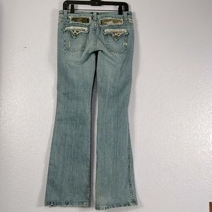 Y2K K. Miller boot cut camo bling boot cut jeans sz 9